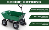 NNEDSZ Garden Dump Cart with Heavy Duty Steel Frame,10 Inch Pneumatic Tires Maximum Load Capacity of 250 kg (Green), Garden Trolley Cart, Camping Cart