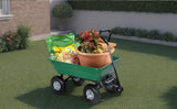 NNEDSZ Garden Dump Cart with Heavy Duty Steel Frame,10 Inch Pneumatic Tires Maximum Load Capacity of 250 kg (Green), Garden Trolley Cart, Camping Cart