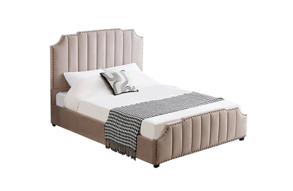 NNEDSZ Santosa Champagne Velvet Bed - Queen