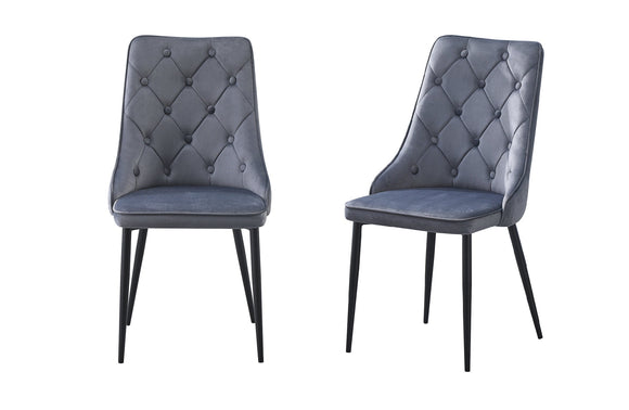 NNEDSZ Button Tufted Grey Dining Chairs -Set of 4