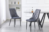 NNEDSZ Button Tufted Grey Dining Chairs -Set of 4