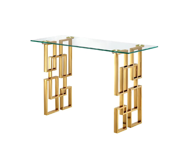 NNEDSZ Royale Gold Console Table - White Marble