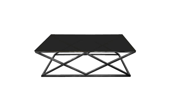 NNEDSZ Alsea Coffee Table Black Base - Black Glass