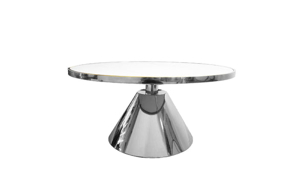 NNEDSZ Glam Silver 90cm Coffee Table - White Marble