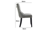 NNEDSZ Set of 2 - Alsea Black Velvet & Black Rubberwood Dining Chairs Upholstered Tufted Stud Trim and Ring