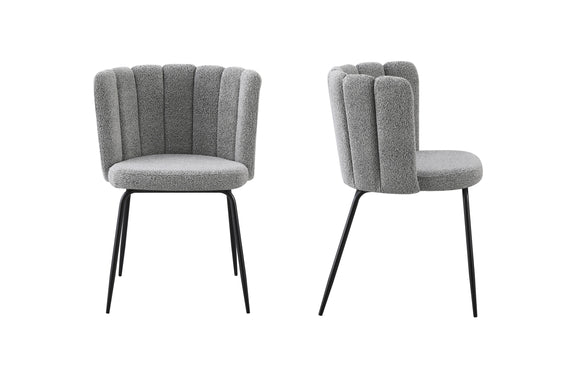 NNEDSZ Amelia Boucle Grey Dining Chair - Set of 2