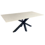 NNEDSZ Miles Black With White Marble Dining Table - 90cm x 180cm