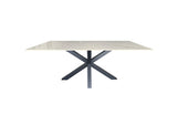 NNEDSZ Miles Black With White Marble Dining Table - 90cm x 180cm