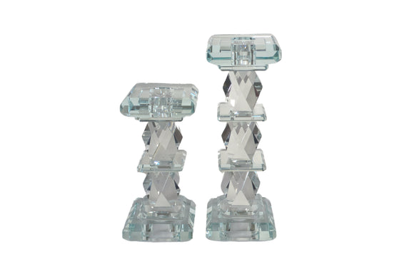 NNEDSZ Crystal Candle Pillar - Set of 2
