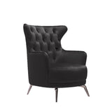 NNEDSZ Grand Tufted Lounge - Black Velvet - Silver Legs