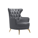 NNEDSZ Grand Tufted Lounge - Dark Grey Velvet - Gold Legs