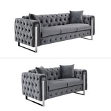NNEDSZ Madeline Range - Dark Grey Velvet 3+2+1 - Silver Trims