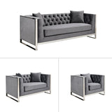 NNEDSZ William Lounge - Dark Grey Velvet - Silver Trims