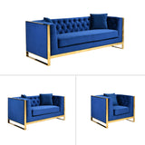 NNEDSZ William Lounge - Blue Velvet - Gold Trims