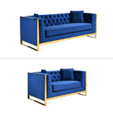 NNEDSZ William Lounge - Blue Velvet - Gold Trims