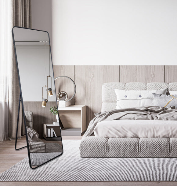 NNEDSZ Metal Rectangle Black Free Standing Mirror - 50cm x 170cm