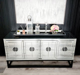 NNEDSZ Athens Mirrored Buffet Table -Black