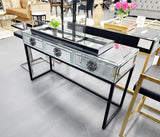 NNEDSZ Athens Mirrored Console Table -Black