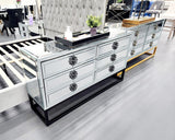 NNEDSZ Athens Mirrored Dresser Table -Black