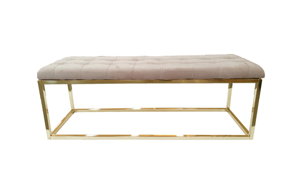 NNEDSZ Holly Ottoman Gold Base - Beige Seat