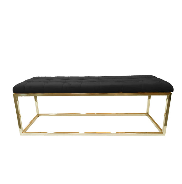 NNEDSZ Holly Ottoman Gold Base - Black Seat