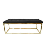 NNEDSZ Holly Ottoman Gold Base - Black Seat