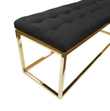 NNEDSZ Holly Ottoman Gold Base - Black Seat