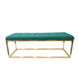 NNEDSZ Holly Ottoman Gold Base - Green Seat