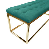 NNEDSZ Holly Ottoman Gold Base - Green Seat