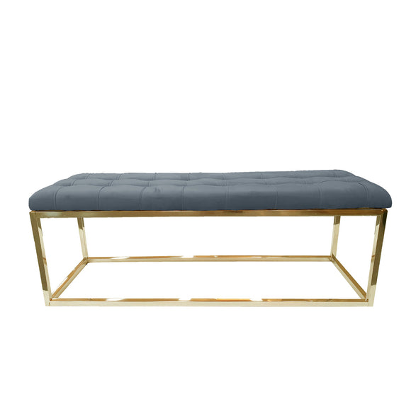 NNEDSZ Holly Ottoman Gold Base - Dark Grey Seat