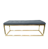 NNEDSZ Holly Ottoman Gold Base - Dark Grey Seat