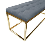 NNEDSZ Holly Ottoman Gold Base - Dark Grey Seat