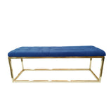 NNEDSZ Holly Ottoman Gold Base - Blue Seat