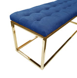 NNEDSZ Holly Ottoman Gold Base - Blue Seat