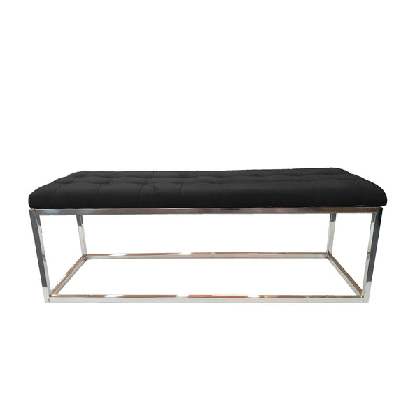 NNEDSZ Holly Ottoman Silver Base -  Black Seat