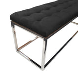 NNEDSZ Holly Ottoman Silver Base -  Black Seat