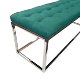 NNEDSZ Holly Ottoman Silver Base -  Green Seat