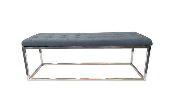 NNEDSZ Holly Ottoman Silver Base - Dark Grey Seat