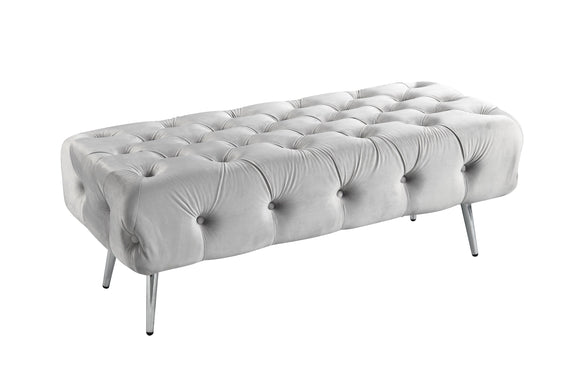 NNEDSZ Shirley Ottoman Light Grey Velvet