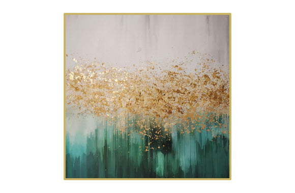 NNEDSZ Pacific Green Square Framed Canvas Wall Art  - Small