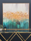 NNEDSZ Pacific Green Square Framed Canvas Wall Art  - Small