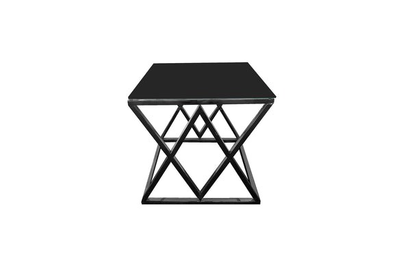 NNEDSZ Alsea Side Table Black Base - Black Glass