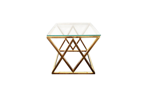 NNEDSZ Alsea Side Table Gold Base - Clear Glass