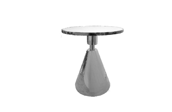 NNEDSZ Glam Black 50cm Side Table - White Marble