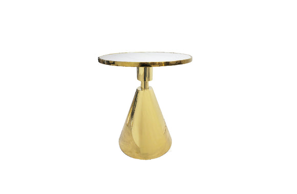 NNEDSZ Glam Gold 50cm Side Table - White Marble