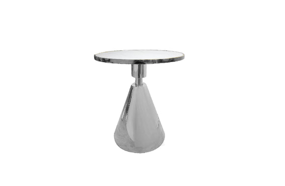 NNEDSZ Glam Silver 50cm Side Table - White Marble