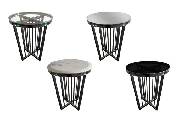 NNEDSZ Salina Side Table 45cm Black Base -Mirror Glass