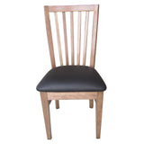 NNEDSZ Fairmont 2pc Set Dining Chair PU Leather Seat Slat Back Solid Oak Timber Wood