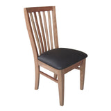 NNEDSZ Fairmont 4pc Set Dining Chair PU Leather Seat Slat Back Solid Oak Timber Wood