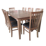 NNEDSZ Fairmont 8pc Set Dining Chair PU Leather Seat Slat Back Solid Oak Timber Wood